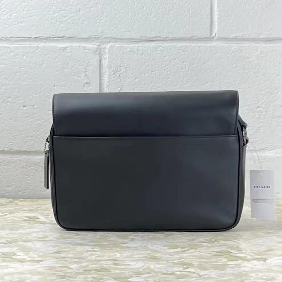 Coach C2715 Track Leather Crossbody men In Black Coach C2715 Track Leather Crossbody men In Black